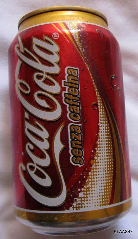 COCA-COLA TIN : SENZA CAFFEINA (CAFFEINE FREE) : SEALED : ITALY