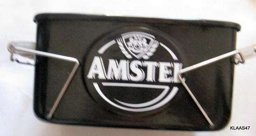 PORTABLE ENAMEL AMSTEL MINI BRAAI : NOT USED : GRID MISSING