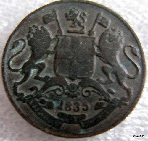 EAST INDIA COMPANY : 1835 : ONE QUARTER ANNA