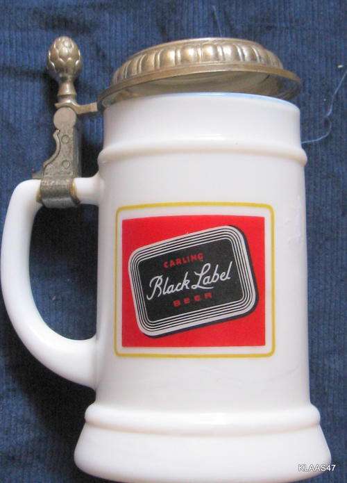 ORIGINAL BMF BIERSEIDEL : BLACK LABEL : LIDDED STEIN : 17cm HIGH : 11cm BASE DIAM