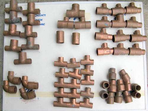 57 VARIOUS PLUMBING FITTINGS (COPPER)   TEES, ELBOWS, ETC