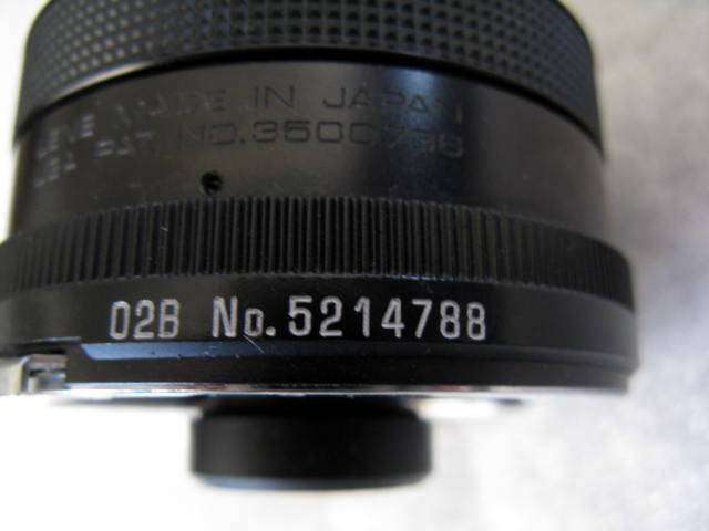 TAMRON  28MM  ADAPTALL 2 :  MADE IN JAPAN - USA PAT NO. 3500736
