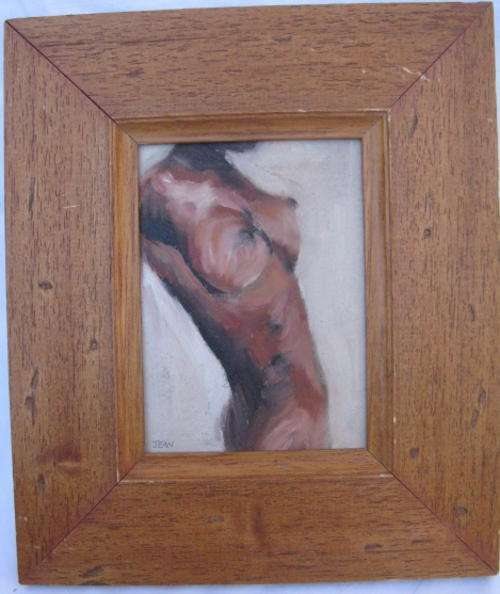 SMALL PAINTING - FRAMED SIZE 20 X 23.5cm - SIGNED "JEAN"