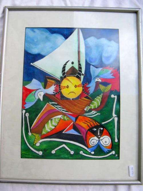 PIET VAN STRAATENN 88 : FRAMED SIZE  54.5 X 43.5cm