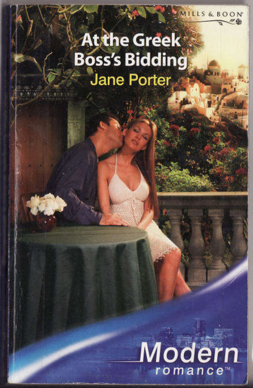 AT THE GREEK BOSS'S BIDDING   BY JANE PORTER  MODERN ROMANCE  MILLS  & BOON PAPERBACK