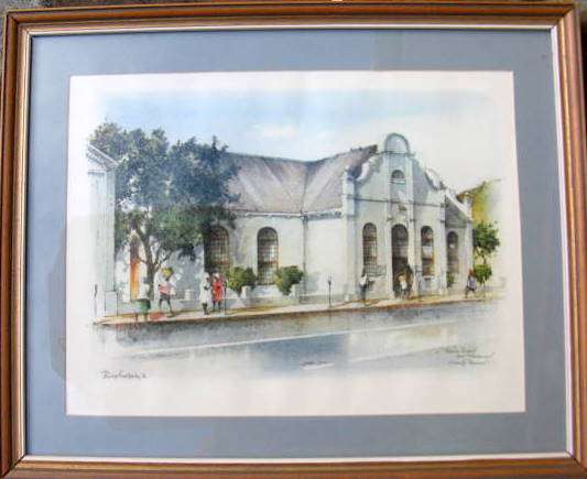 HESTER RUPERT ART MUSEUM, GRAAFF-REINET : PHILIP BAWCOMBE '82 : PRINT : FRAMED SIZE 53.5 x 43.5cm
