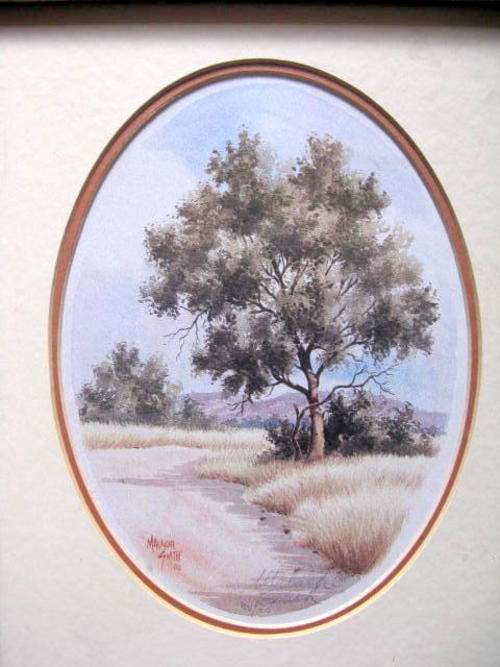 TREE : MALACHI SMITH : SIGNED PRINT : FRAMED SIZE - 31 X 36.8 CM