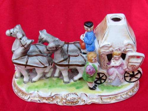 Porcelain Coach and Horses with No Makers Mark