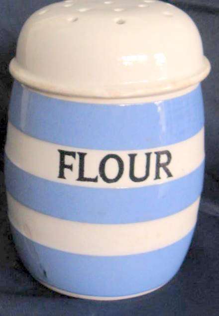 T.G.GREEN  : CORNISH KITCHEN WARE : FLOUR  SHAKER : 12cm HIGH : MADE IN ENGLAND