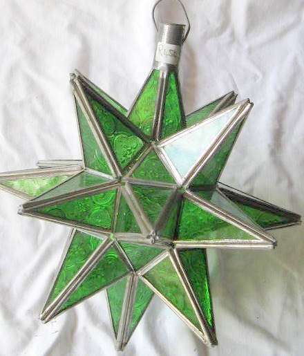DECORATIVE GLASS STAR : THREE DIMENSIONAL : COULD BE MADE INTO LAMP SHADE