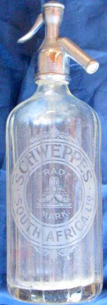 SCHWEPPES - SOUTH AFRICA LTD : SODA SYPHON : 31 HIGH : (TOP READS - PORCELAIN LINED)