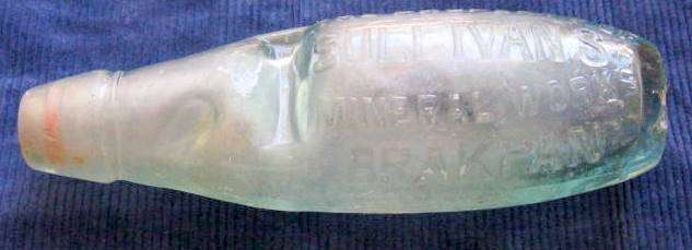 SULLIVAN'S MINERAL WORKS BRAKPAN : BOTTLE MNF - BARNARD & SONS, LODON : 19cm HIGH : **NOTE CHIP**