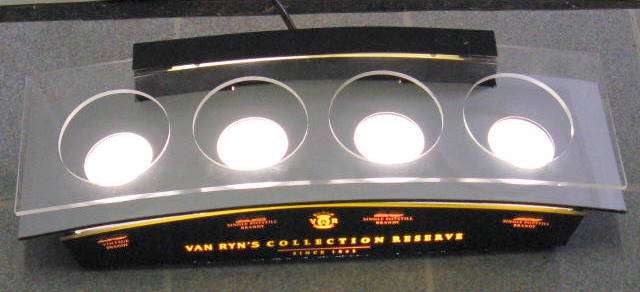DISPLAY UNIT FOR 10YR, 12YR, 15YR & 20YR BOTTLES OF VAN RYN'S COLLECTION RESERVE BRANDY