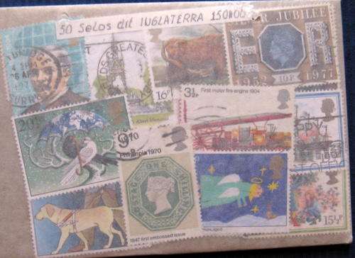 50 POSTALLY USED POSTAGE STAMPS OF GREAT BRITAIN (ASSORTMENT)