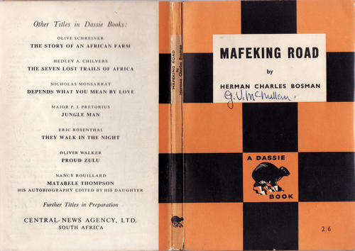 A DASSIE BOOK : MAFEKING ROAD  BY  HERMAN CHARLES  BOSMAN : PAPERBACK BOOK HAS GONE BROWN