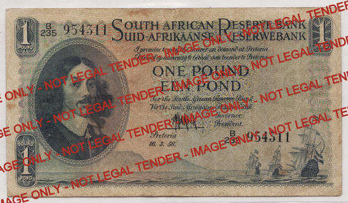 SOUTH AFRICAN  RESERVE BANK  : ONE  POUND-EEN POND : SUID-AFRIKAANSE RESERWEBANK : B235 954311