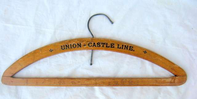 COAT HANGER (WOODEN) : FROM UNION-CASTLE LINE