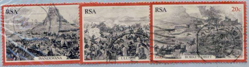 1979 26 MAY : CENTENARY OF THE  1879 ZULU WAR : NO WMK  : POSTALLY USED & HINGED