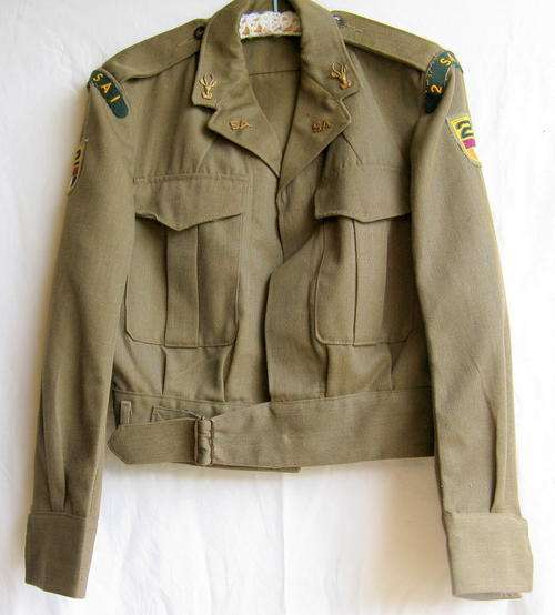 2 SA INFANTRY  BATTALION  AT WALVIS BAY : STEP OUT JACKET :  *SMALL HOLES*