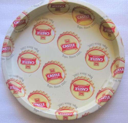 CASTLE LAGER : ROUND TRAY - 34cm DIAMETER : **SOME SCRATCHES**