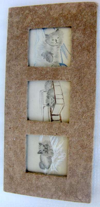 THREE DRAWINGS OF A CAT :  DEIRDRE DEC 99 :