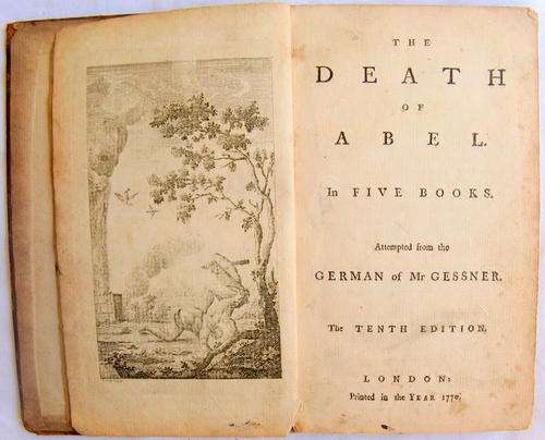 The Death Of Abel in 5 Books - From the German of Mr Gessner 10th Edition 1770 - London 134 PAGES