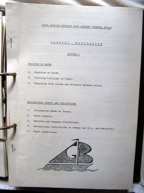 South African Merchant Navy Academy `General Botha` Coastal Navigation Lectures