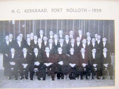 N.G. KERKRAAD, PORT NOLLOTH - 1959 : FRAMED SIZE 32x27cm : **FRAME IS DAMAGED**