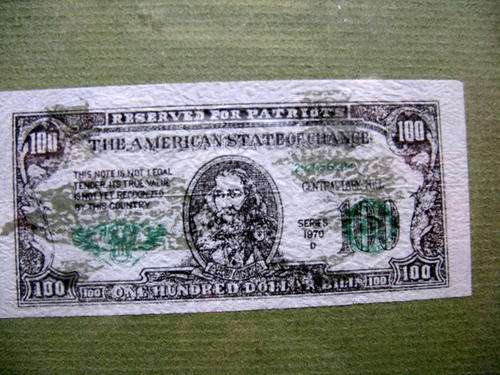FRAMED 100 DOLLAR - THE AMERICAN STATE OF CHANGE : NOT LEGAL TENDER