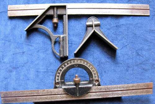 SQUARE COMBINATION SET c/w RULE, SQUARE HEAD, CENTRE HEAD, PROTRACTOR HEAD