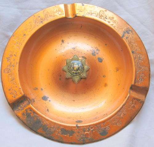 SOUTH AFRICAN  POLICE : COPPER  ASHTRAY : 20.5cm DIAMETER : **LOTS OF MARKS**