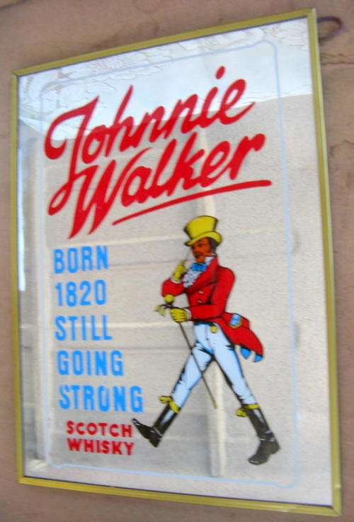 FRAMED MIRROR : 28x38.5cm : JOHNNIE WALKER