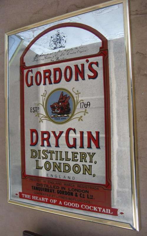 FRAMED  : 28x 38cm : GORDON'S DRY GIN : REFLECTIVE BACKGROUND : (A BWA PRODUCT)