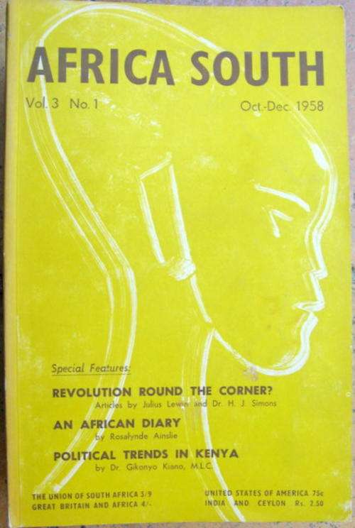 Africa South - Vol 3 No 1 - Oct-Dec 1958 - Paperback