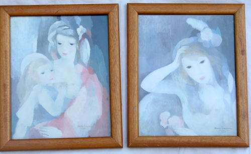 PAIR OF FRAMED PRINTS : MARIE LAURENCIN : EACH 23.8 x 28.8 cm