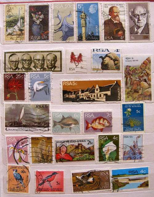 26 USED POSTAGE STAMPS : SOUTH AFRICA : DISPLAY PAGE NOT INCLUDED