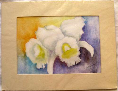 UNFRAMED WATERCOLOUR SYMPHONY LE BLANC by VAL WINSTANLEY