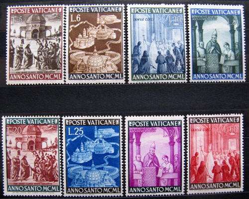 Vatican - 1949 - Celebrate Holy Year 1950  - Set of 8 Unused Hinged stamps
