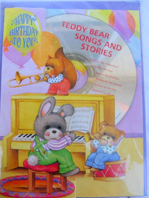 CHILDREN'S BIRTHDAY CARD & CD : TEDDY BEAR SONGS & STORIES
