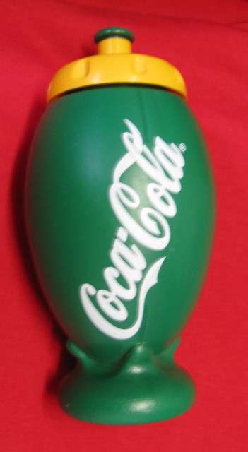 RUGBY BALL SHAPED WATER BOTTLE : COCA-COLA :