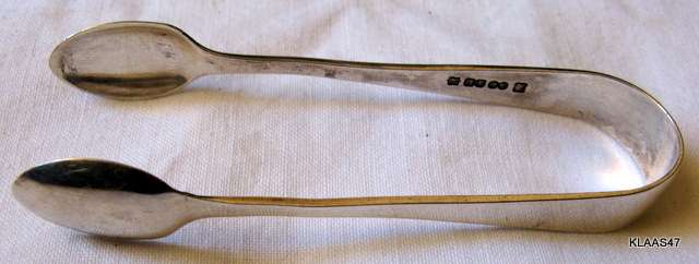 SUGAR TONG : SILVER PLATED : H.F. & B.