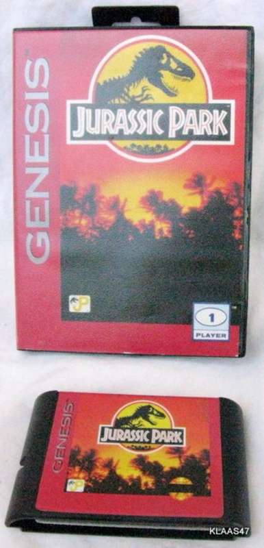 JURASSIC PARK : GENESIS : GAME CASSETTE : IN BOX