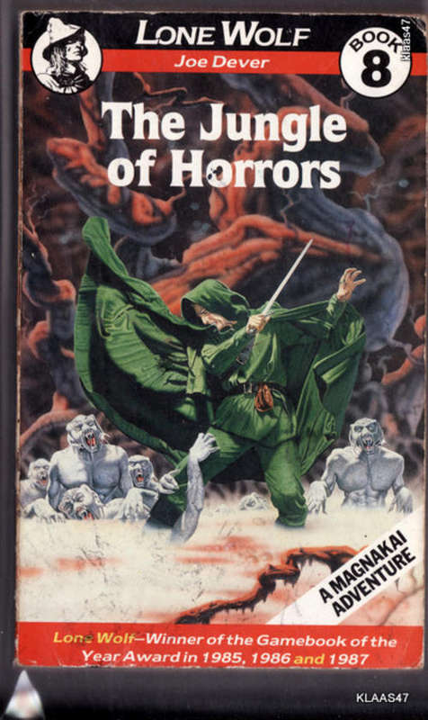 THE JUNGLE OF  HORRORS BY JOE DEVER  PAPERBACK  LONE WOLF BOOK 8