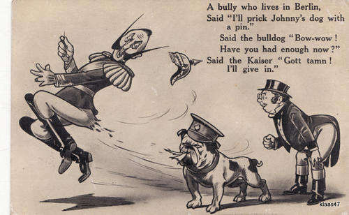 PROPAGANDA POSTCARD : WWI : WAR CARTOONS SERIES NO.5066 : BAMFORTH & CO LTD