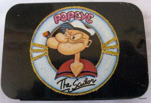 POPEYE - THE SAILOR : EMPTY TIN : 7.3x5x1cm : SLIDE TOP