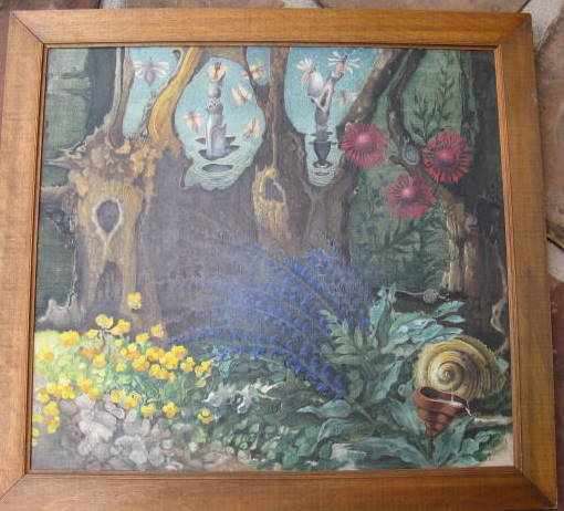 OIL ON CANVAS : STRAUFZ : FRAMED SIZE 75.5  x 69.5 cm