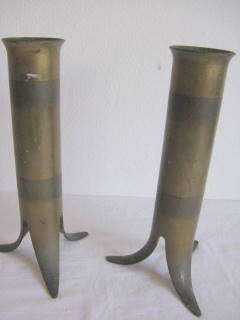 "TRENCH ART"  PAIR : 21.5cm HIGH - TOP DIAMETER 5cm