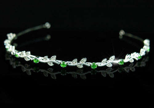Bridal Green Crystal Rhinestone Headband Tiara
