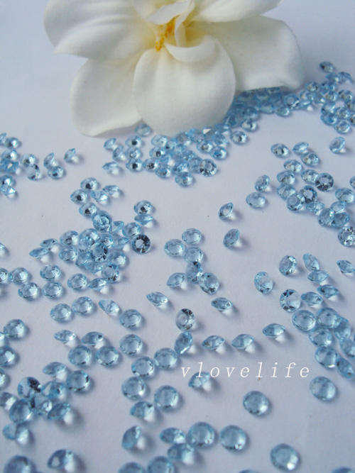 1000 1/3 4.5mm Light Blue Diamond Wedding / Party Decorations (In Stock)