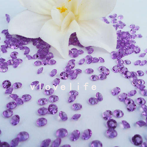 1000 1/3 4.5mm Purple Diamond Wedding / Party Decorations (In Stock)